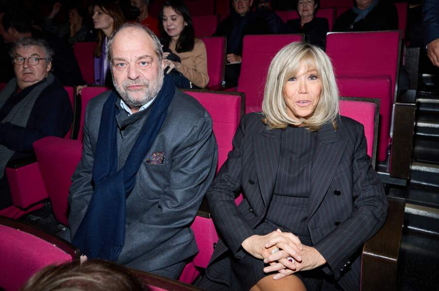 Éric Dupond-Moretti et Brigitte Macron assistent au spectacle symphonique "Claude Lelouch - D'un film à l'autre", au Palais des Congrès de Paris le 14 novembre 2022. 