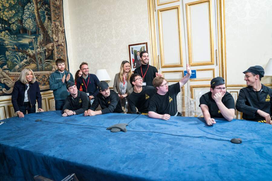 Déjeuner des ministres et leurs binômes, présidée par Elisabeth Borne, Première ministre, en présence de Brigitte Macron, à l’occasion de la journée "Duo Day" à l'hôtel de Matignon à Paris