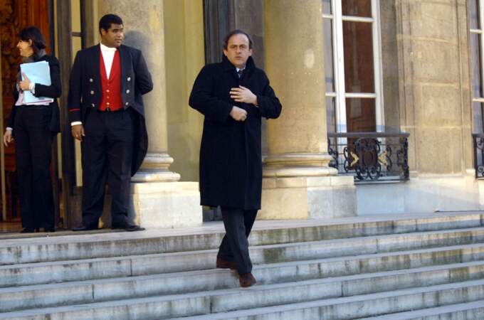 Michel Platini reçu par Nicolas Sarkozy à l'Elysée en mars 2008