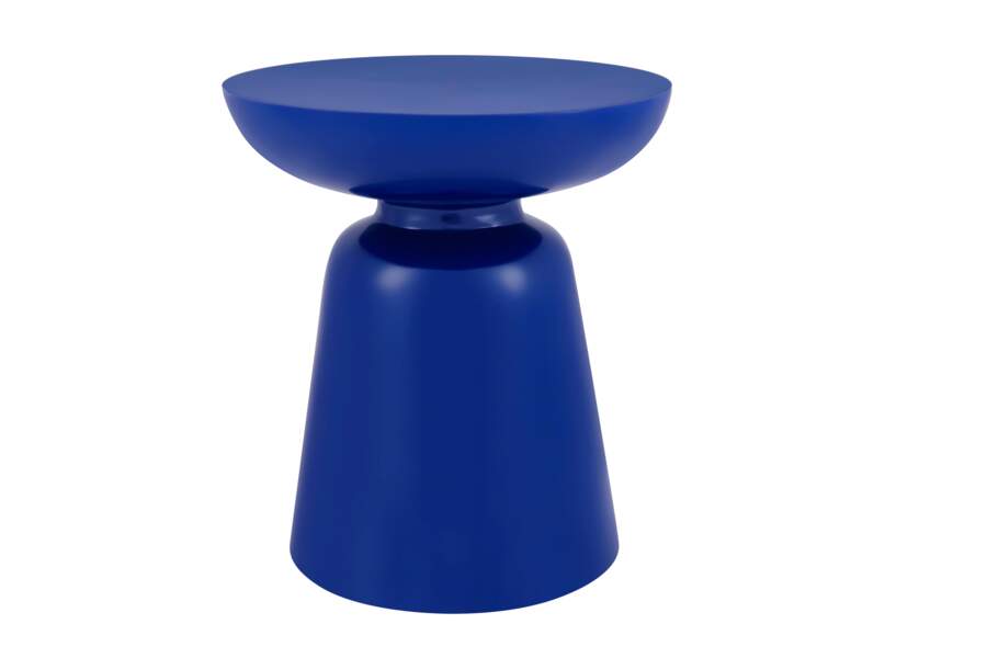 Meuble d'appoint Cercei, Fibre de verre bleu électrique glossy, H43, NV Gallery, 249€