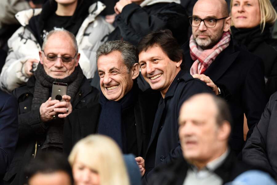 Nicolas Sarkozy et Leonardo au Parc des Princes à Paris le 29 février 2020