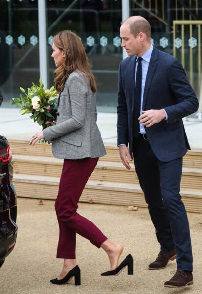 Kate Middleton et le prince William quittent l'événement organisé par l'association "Shout" à Londres le 12 novembre 2019.