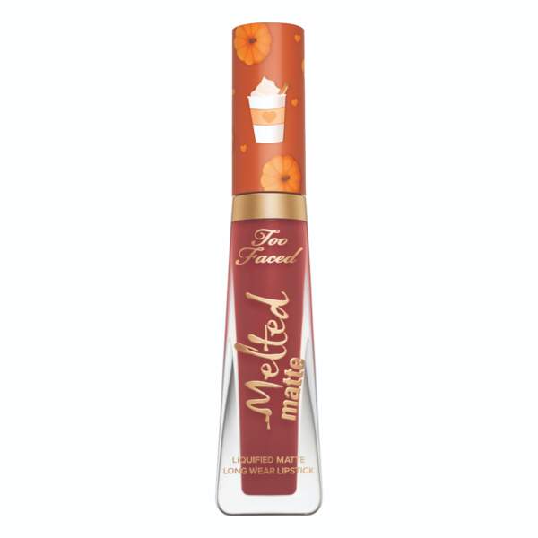 Rouge à Lèvres Liquide Melted Matte Pumpkin Spice Latte, Too Faced, 20 € (chez Sephora)