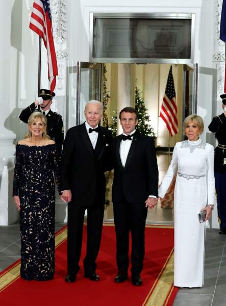 Le président Joe Biden, sa femme Jill, le président Emmanuel Macron et la première dame Brigitte Macron très chic pour le dîner d'état à la Maison Blanche organisé par le président des Etats-Unis