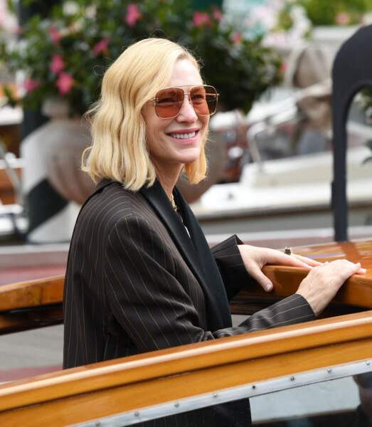 Cate Blanchett et son carré plongeant wavy, à la Mostra de Venise, le 2 septembre 2022.