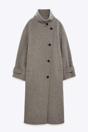 Manteau oversize en laine, Zara, 159€.