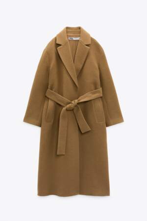Manteau en mélange de laine, Zara, 159€.  