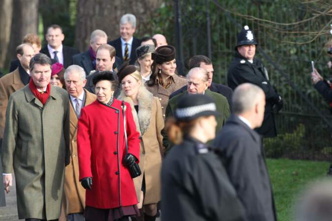 Le 25 décembre 2014 : la famille royale anglaise assiste à la messe de Noël à Sandringham.