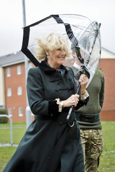 Camilla Parker Bowles lors de la visite d'un camp de l'armée a Bulford le 29 janvier 2013.