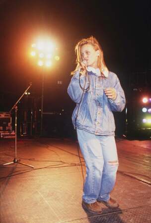 Vanessa Paradis, en concert à Cabourg, le 27 juillet 1987.