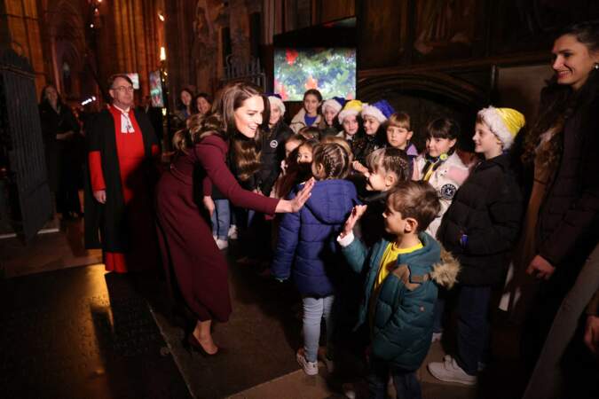 Le 15 décembre 2022 : Kate Middleton assiste à la  messe "Together at Christmas" à l'Abbaye de Westminster.
