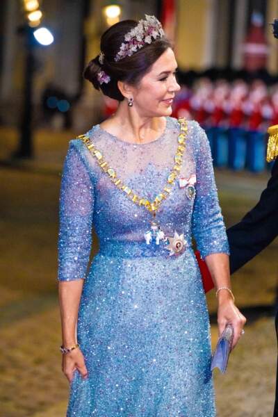 La princesse Mary de Danemark a misé sur un total-look à sequin, le 1er Janvier 2023