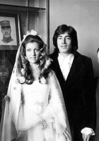 Sheila à son mariage avec le chanteur Ringo, le 13 février 1973