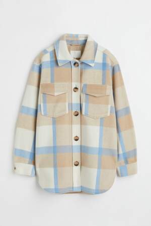 Veste-chemise oversize en twill, H&M, 29.99€ (au lieu de 39.99€)