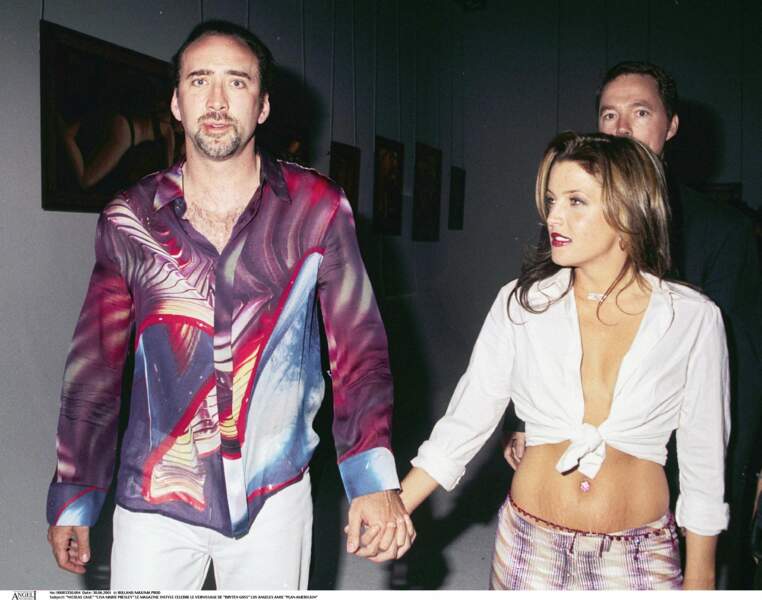 Lisa Marie Presley et Nicolas Cage à l'occasion d'un vernissage à Los Angeles en 2001.