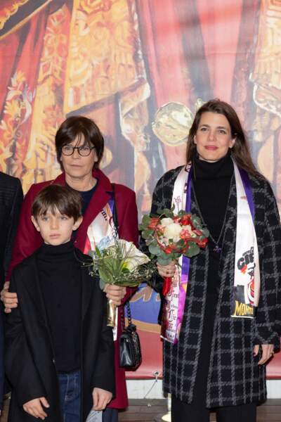 La princesse Stéphanie de Monaco, Charlotte Casiraghi et son fils Raphael Elmaleh ont assisté au spectacle du 45ème Festival International du Cirque de Monte-Carlo le 21 janvier