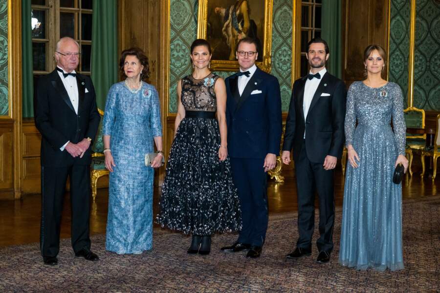 Les membres de la famille royale de Suède se sont réunis pour assister au dîner de gala annuel "Sverigemiddagen" à Stockholm, le 20 janvier 2023