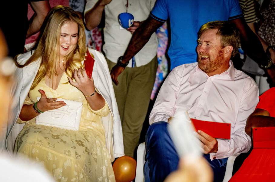 Le roi Willem-Alexander et la princesse Amalia des Pays-Bas en visite à Bonaire, ce samedi 28 janvier.
