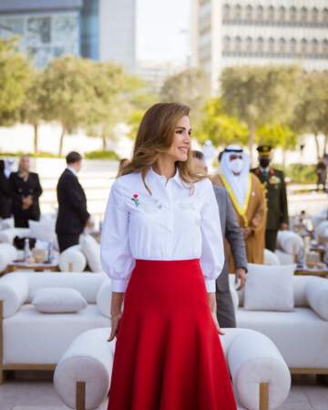 Le roi Abdallah de Jordanie et la reine Rania assistent à la remise de prix Human Fraternity à Abou Dabi, le 26 février 2022.