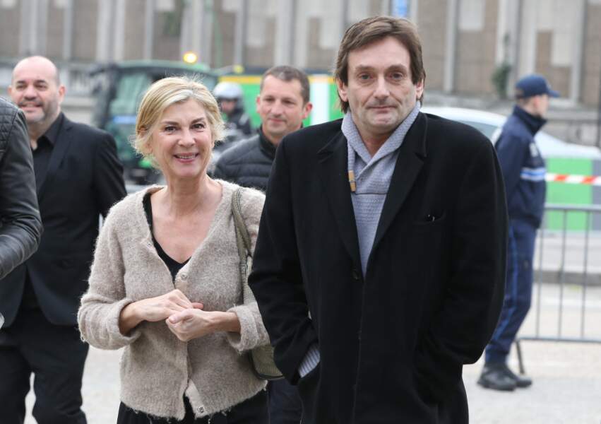 Pierre Palmade et Michèle Laroque aux obsèques de Véronique Colucci, en 2018.
