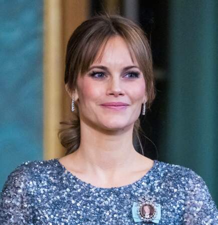 Sofia de Suède met en valeur son visage avec une frange effilée au palais royal à Stockholm, le 20 janvier 2023