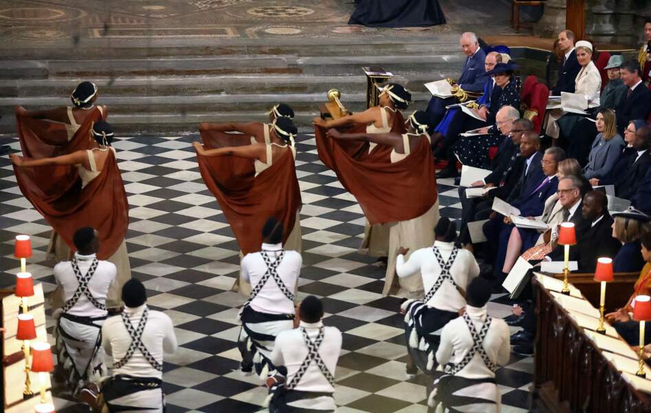 Les membres de la famille royale britannique réunis au sein de l'Abbaye de Westminster pour assister au service annuel du Commonwealth Day, le lundi 13 mars 2023