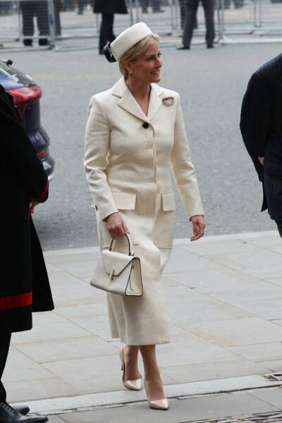 La duchesse d'Edimbourg Sophie Rhys-Jones arrive aux célébrations du Commonwealth Day à l'Abbaye de Westminster à Londres, le lundi 13 mars 2023