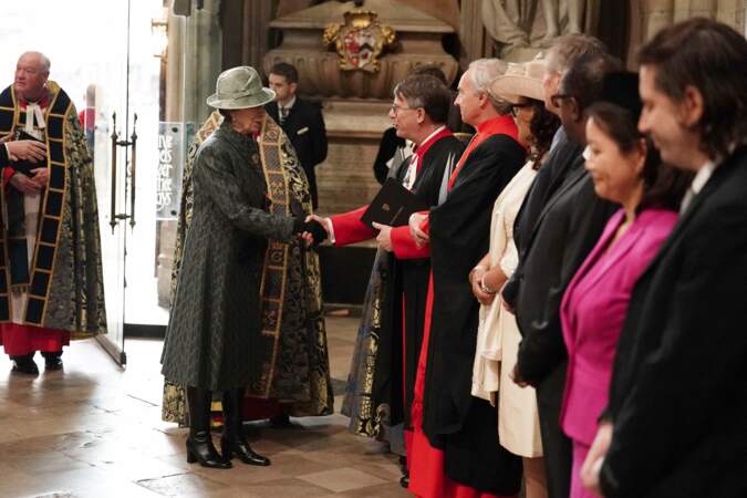 La princesse Anne fait son entrée dans l'Abbaye de Westminster pour assister aux célébrations du Commonwealth Day, le lundi 13 mars 2023