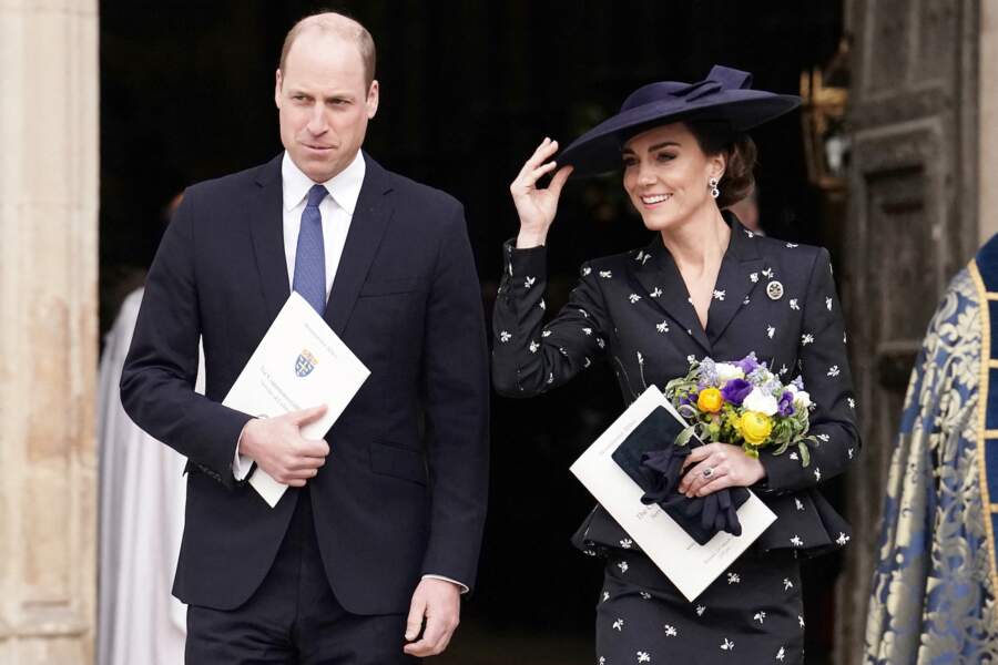 Kate Middleton et le prince William assite au premier jour du Commonwealth Day à l'abbaye de Westminster à Londres, le lundi 13 mars
