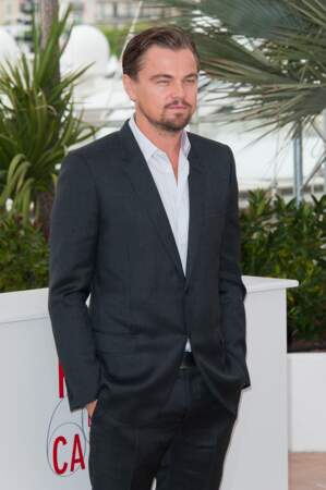 Leonardo DiCaprio et son costume gris chiné au Festival de Cannes en mai 2013