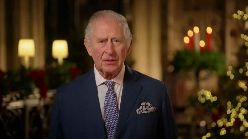 Charles III, lors de sa première allocution de Noël en tant que roi, le 25 décembre 2022.