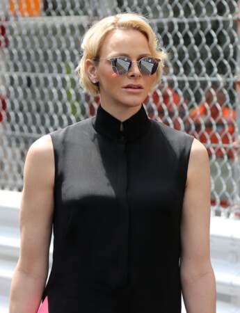 Charlene de Monaco renoue avec ses lunettes de soleil préférées au Grand Prix de Formule 1 à Monaco en 2019 