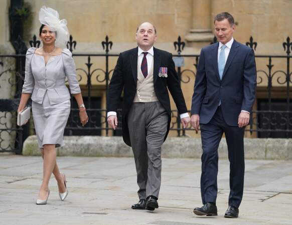 Suella Braverman, Ben Wallace et le chancelier de l'Échiquier Jeremy Hunt, à la cérémonie de couronnement du roi Charles III, à l'abbaye de Westminster de Londres, le 6 mai 2023.