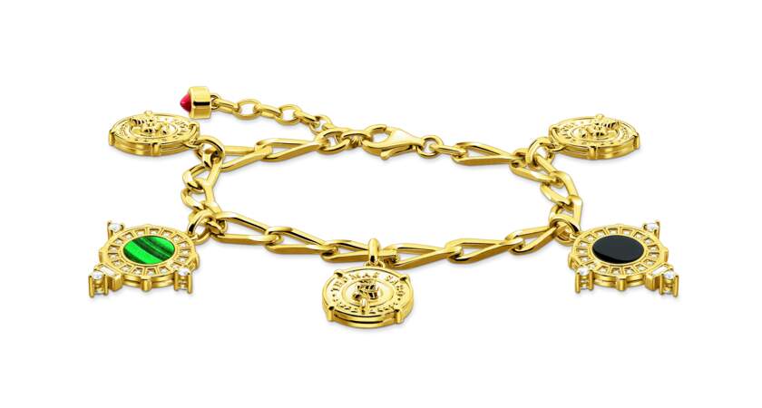 Bracelet avec médaille plaqué or, Thomas Sabo, 848€