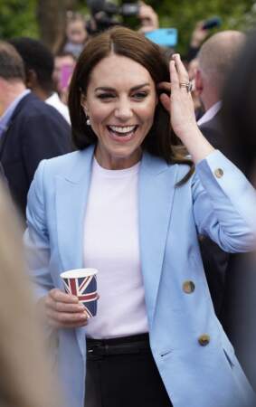 Kate Middleton et sa veste de blazer bleue Reiss au concert organisé après le couronnement du roi Charles III, le 7 mai 2023