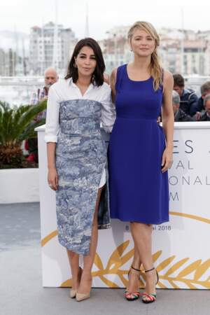 Virginie Efira en bleu électrique signée Schiaparelli au Festival de Cannes, en 2018. Elle y présente le film "le grand bain"
