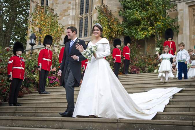 La princesse Eugenie d'York et Jack Brooksbank s'unissent le 12 octobre 2018 en la chapelle Saint-George au château de Windsor