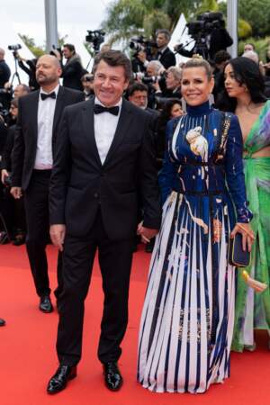 Christian Estrosi et sa femme Laura Tenoudji à la montée des marches de « Killers of the flower moon » de Martin Scorsese au 76e Festival international du film de Cannes le 20 mai 2023