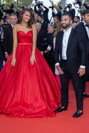 Kendji Girac et Indira Ampiot (Miss France 2023) à la montée des marches Firebrand du Brésilien Karim Aïnouz au 76e Festival international du film de Cannes le 22 mai 2023