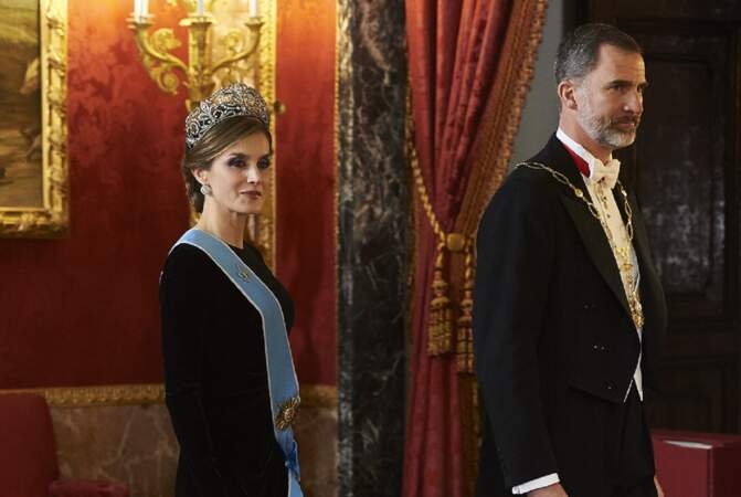 Dîner de gala en l'honneur du président argentin et sa femme au Palais royal de Madrid