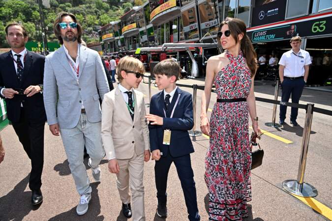 Charlotte Casiraghi fait une apparition avec son fils Raphaël au Grand Prix de Monaco de Formule 1, le 28 mai 2023