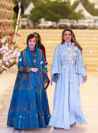 Lors du dîner de pré-mariage, Rania de Jordanie au palais royal à Amman (Jordanie). Le 22 mai 2023