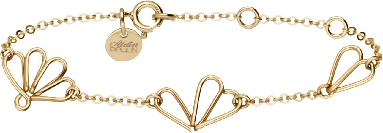 Bracelet « pétale Passionnément » gold filled 14ct, Atelier Paulin, 190€