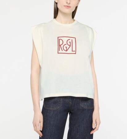 T-shirt Bettina sans manches coton, Galeries Lafayette x Roland Garros, 45€