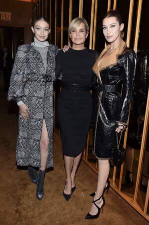 Yolanda Foster entourée de Gigi et Bella Hadid à une soirée