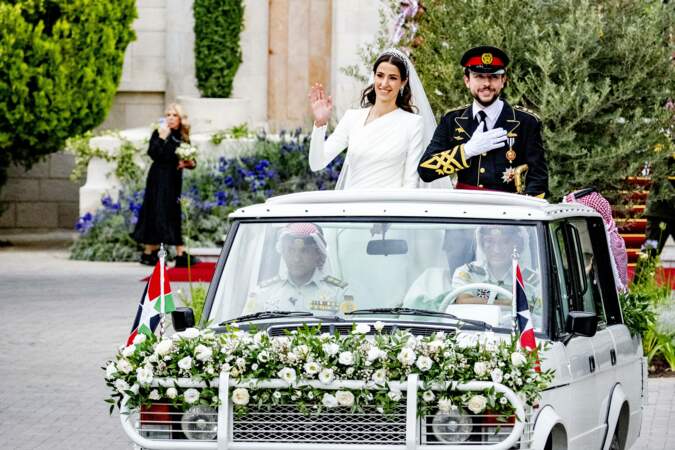 Mariage du prince Hussein de Jordanie et de Rajwa al Saif, au palais Zahran à Amman (Jordanie), le 1er juin 2023.