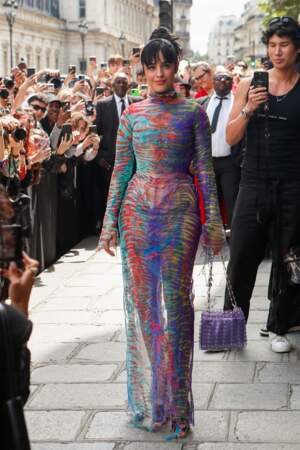 Camila Cabello en robe transparente au défilé Couture Jean Paul Gaultier - collection automne-hiver 2024. Le 5 juillet 2023 