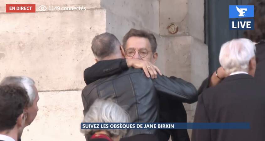 Étienne Daho très ému à l'église Saint-Roch, pour les obsèques de Jane Birkin, à Paris, le 24 juillet 2023.