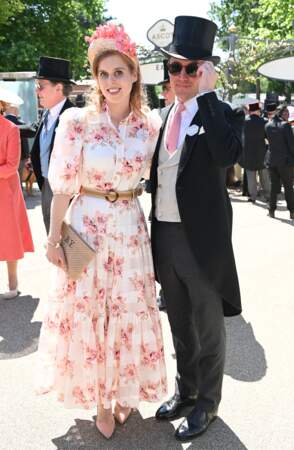 Beatrice d'York et son époux Edoardo Mapelli Mozzi à la course hippique du Royal Ascot, le 14 juin 2022