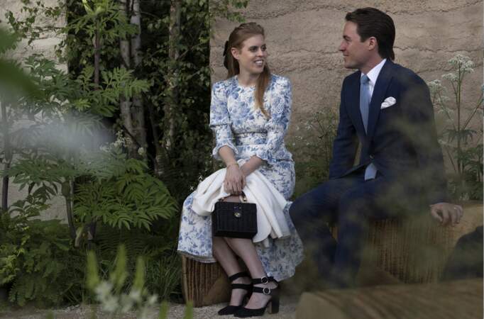 Beatrice d'York et son mari Edoardo Mapelli Mozzi en visite au "Chelsea Flower Show 2022" à Londres, le 23 mai 2022
